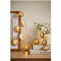 ValueLights Christmas Indoor Wooden Star & Reindeer Disc String Lights 10 Warm White Bulbs