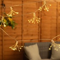 ValueLights Solar Powered Outdoor Garden String Lights (Starburst) in Clear