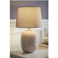 Harrison Tapered Shade Geometic Ribbed Pattern Gloss Table Lamp