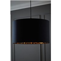 ValueLights Oasis Black Fabric with Leopard Print Inner Drum Ceiling Lamp Shade | Size: Large