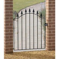 Burbage Iron Craft Saxon-Warwick Spear Low Bow Top Single Gate, Fits Gap - W880 x H1076mm in Black