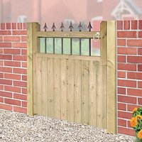 Burbage Iron Craft Hampton Low Single Garden Gate - Pressure Treated - W900 x H1200 mm in Brown