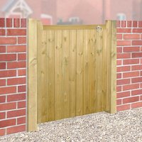 Burbage Iron Craft Drayton Square Top Low Single Gate, Pressure Treated - W1050 x H950 mm in Brown