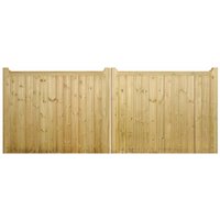 Burbage Iron Craft Drayton Sq. Top Double Driveway Gate, Pressure Treated, W3000 x H950mm in Brown