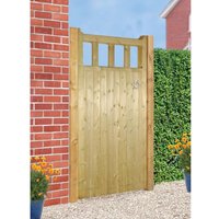 Burbage Iron Craft Quorn Tall Single Garden Gate - Pressure Treated - W1050 x H1800 mm in Brown