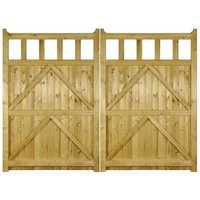 Burbage Iron Craft Quorn Tall Double Garden Gate - Pressure Treated - W2400 x H1800 mm in Brown