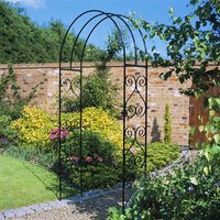Burbage Iron Craft York Scroll Large Rose Arch - Solid Steel - L305 x W1524 x H2032 mm in Black
