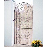Burbage Iron Craft Stirling Scroll Tall Bow Top Single Gate, Fits Gap - W762 x H1755 mm in Black