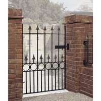 Burbage Iron Craft Balmoral Premium Range Spear Top Single Gate, Fits Gap W1067 x H1168mm in Black