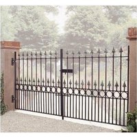 Burbage Iron Craft Balmoral Spear Top Low Double Driveway Gate - Fits Gap W2743 x H1168mm in Black