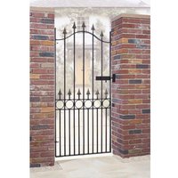 Burbage Iron Craft Balmoral Spear Top Tall Single Gate - Fits Gap - W914 x H1905 mm in Black