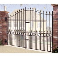 Burbage Iron Craft Balmoral Spear Top Tall Bow Top Double Gate, Fits Gap W2134 x H2082mm in Black