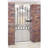 Burbage Iron Craft Balmoral Range Spear Top Tall Single Gate, Fits Gap of W914 x H1905mm in Black