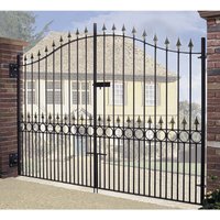 Burbage Iron Craft Balmoral Spear Tall Bow Top Double Gate, Fits Gap W2134 x H2082mm in Black