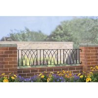 Burbage Iron Craft Abbey Modern Railing Panel - Steel - Fits Gap of 1830 mm x 395 mm High in Black