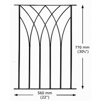 Burbage Iron Craft Bali Decking Fence Panels - Steel - Fits Gap of 560 mm x 770 mm High in Dark Grey