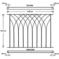 Burbage Iron Craft Nova Decking Fence Panel - Steel - Fits Gap of 1130 x 813 mm High in Black
