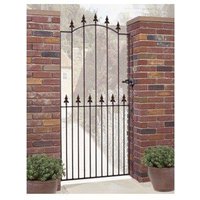 Burbage Iron Craft Saxon Spear Top Tall Bow Top Single Gate, Fits Gap - W762 x H1943 mm in Black