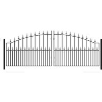 Burbage Iron Craft Saxon Spear Top Arched Double Driveway Gate, Fits Gap W3353 x H1245 mm in Black