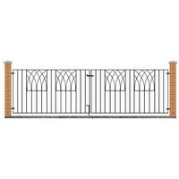 Burbage Iron Craft Abbey Modern Double Driveway Gate - Fits Gap of 3095 mm x 812 mm High in Black
