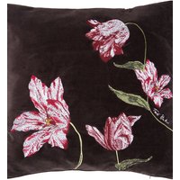 Ted Baker 'Tulips Jacquard' Cotton Velvet Cushion in Black | Size: 45 cm x 45 cm