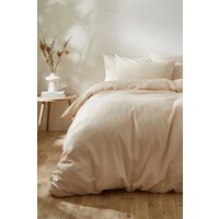 Martex Touch of Linen Duvet Cover Set (Includes 2 Pillowcases 1 For Single) in Cream | Size: Super King