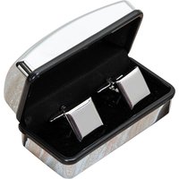 Harvey Makin Men's Plain Square Cufflinks in Engravable Box in Metallic Silver