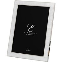 ELEGANCE Nickel & Mother of Pearl Frame Gift Box 5" x 7" in Silver