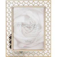 IMPRESSIONS Lattice Cut Metal Photo Frame 5" x 7" in Gold