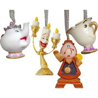 Set 4 Beauty & Beast Resin Hanging Decorations