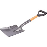 Square Head Steel Micro Shovel Wooden Handle Brown