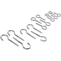 15pc Galvanised Iron Screw Hooks Set 4 Sizes 1000mm x 1000mm