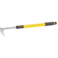 Telescopic Carbon Steel Garden Rake 66 96cm Yellow