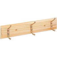 Wooden Wall Mounted Coat Rack 3 Hook Pine 1000mm x 1000mm