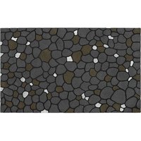 JVL Canyon Scraper Rubber Doormat 45x75cm in Black | Size: 45 cm x 75 cm