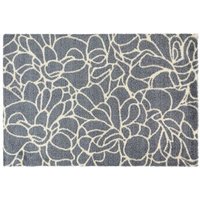 JVL Mega Doormat - 50x75cm, Floral in Blue | Size: 75 cm x 150 cm