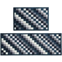 JVL 'Mega Machine Washable Doormat & Runner, Pixels in Black | Size: 57 cm x 150 cm