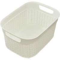 JVL Knit Design Loop 9L Plastic Storage Basket, White White