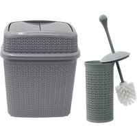 Loop Toilet Brush & Rectangular Lidded Bin