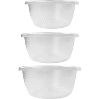 Plastic Sapphire Round Salad Serving Mixing Bowls Set 3 3L 6L 9.5L