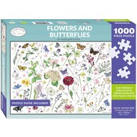 1000 Piece Jigsaw Puzzle Flowers & Butterflies Pieces