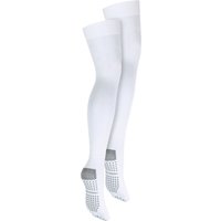 Medalin Men's 2 Pair Non Slip Thigh High Anti-Embolism Compression Stockings in White | Size: Medium