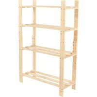 Solid Pine 4 Shelf Slatted Storage Unit Pine Wood Light Oak