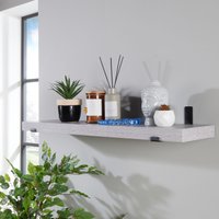 Chunky Shelf Kit Grey Oak Effect Display Metal Sit On Brackets W80cm x L20cm
