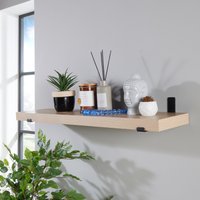 Chunky Shelf Kit Light Oak Effect Display Metal Sit On Brackets W80cm x L20cm Light