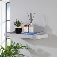 Chunky Grey Oak Effect Wall Shelf Slide On Brackets Sturdy Storage W80cm