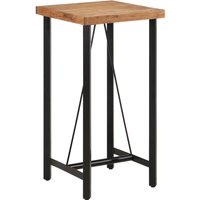 Berkfield Home Bar Table 55x55x107 cm Solid Wood Acacia & Iron in Brown | Size: 55 x 55 x 107 cm
