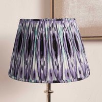 Lilac Ikat Patterned Pleated Tapered Shade Table Lamps inches