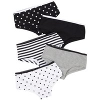 Just Essentials Girl's 5 Pack Printed Hipster Briefs in Black | Size: 13 Years