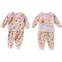 Lullaby Girl's Girls 2 Pack Elephant Pyjama Set in Pale Pink | Size: 0-3 m